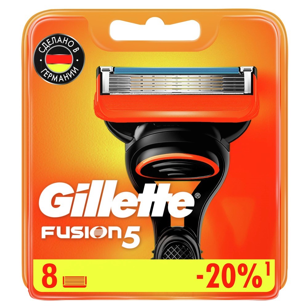 Изображение товара Кассеты сменные Gillette Fusion для безопасных бритв, 8 шт