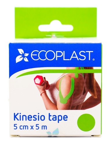 Изображение товара Ecoplast кинезио тейп 5 смх5 м зеленый для поддержки и восстановления