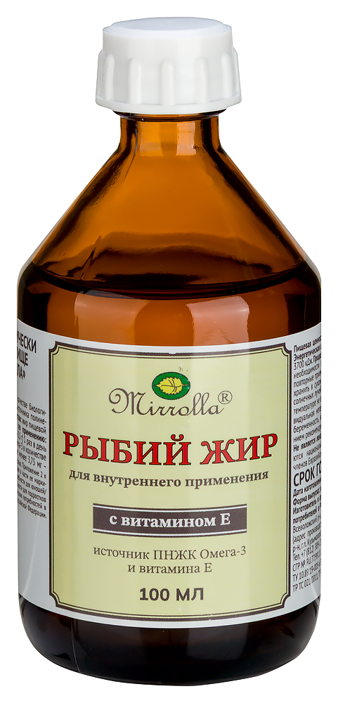 Изображение товара Мирролла рыбий жир с витамином е 100 мл