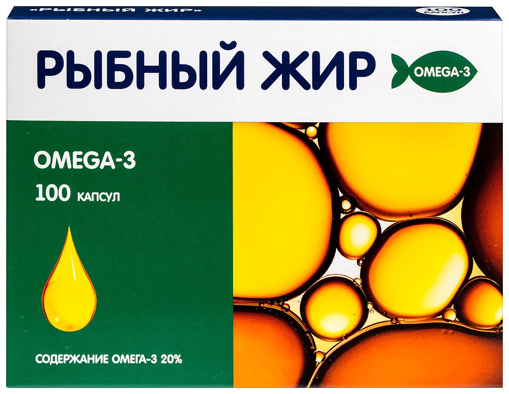 Изображение товара Рыбный жир 100 шт. капсулы массой 330 мг