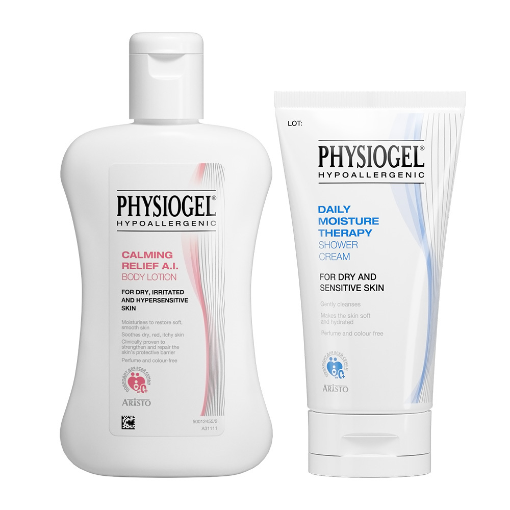 Изображение товара Набор PHYSIOGEL "Успокаивающий уход за телом" Лосьон CR A.I 200 мл + Крем гель для душа DMT 150 мл