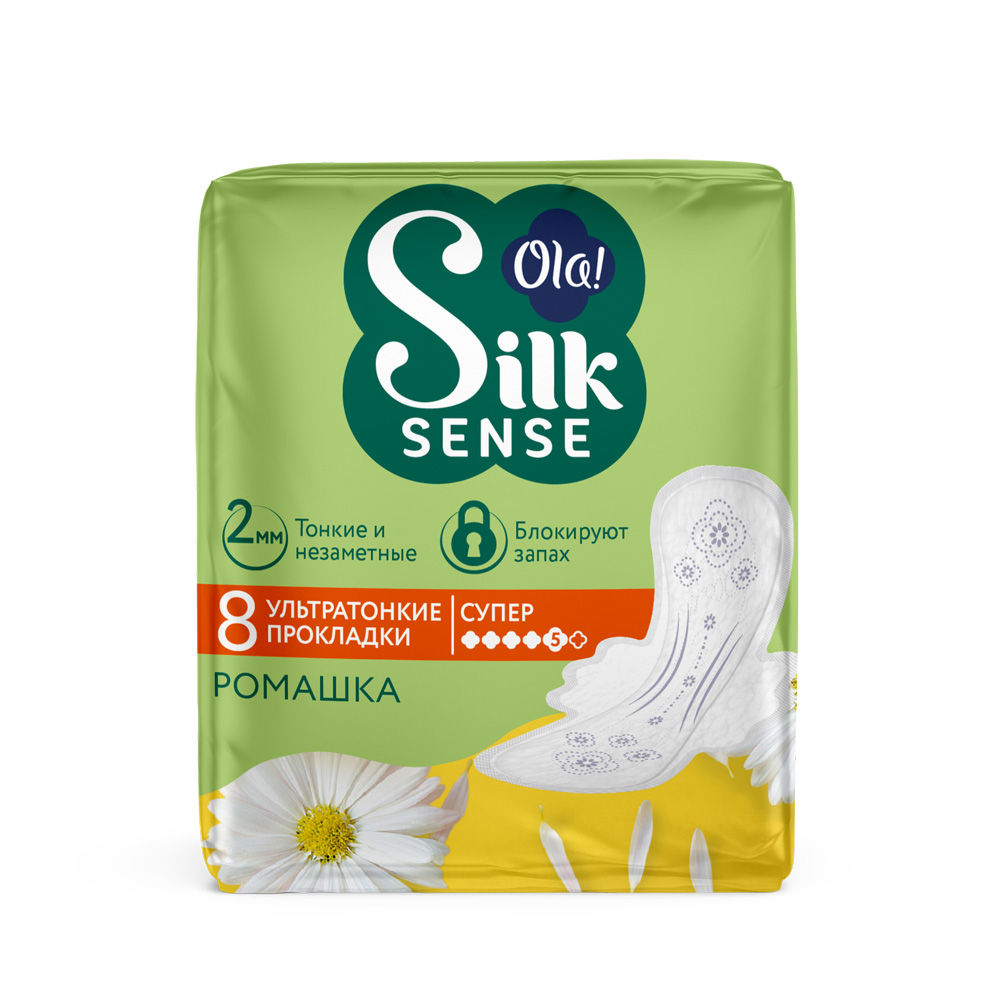 Ola silk sense прокладки ultra deo super ромашка 8 шт.