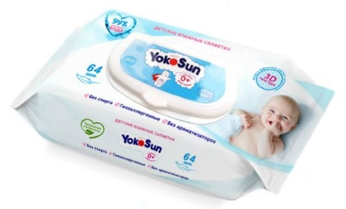 Изображение товара Yokosun детские влажные салфетки 64 шт.
