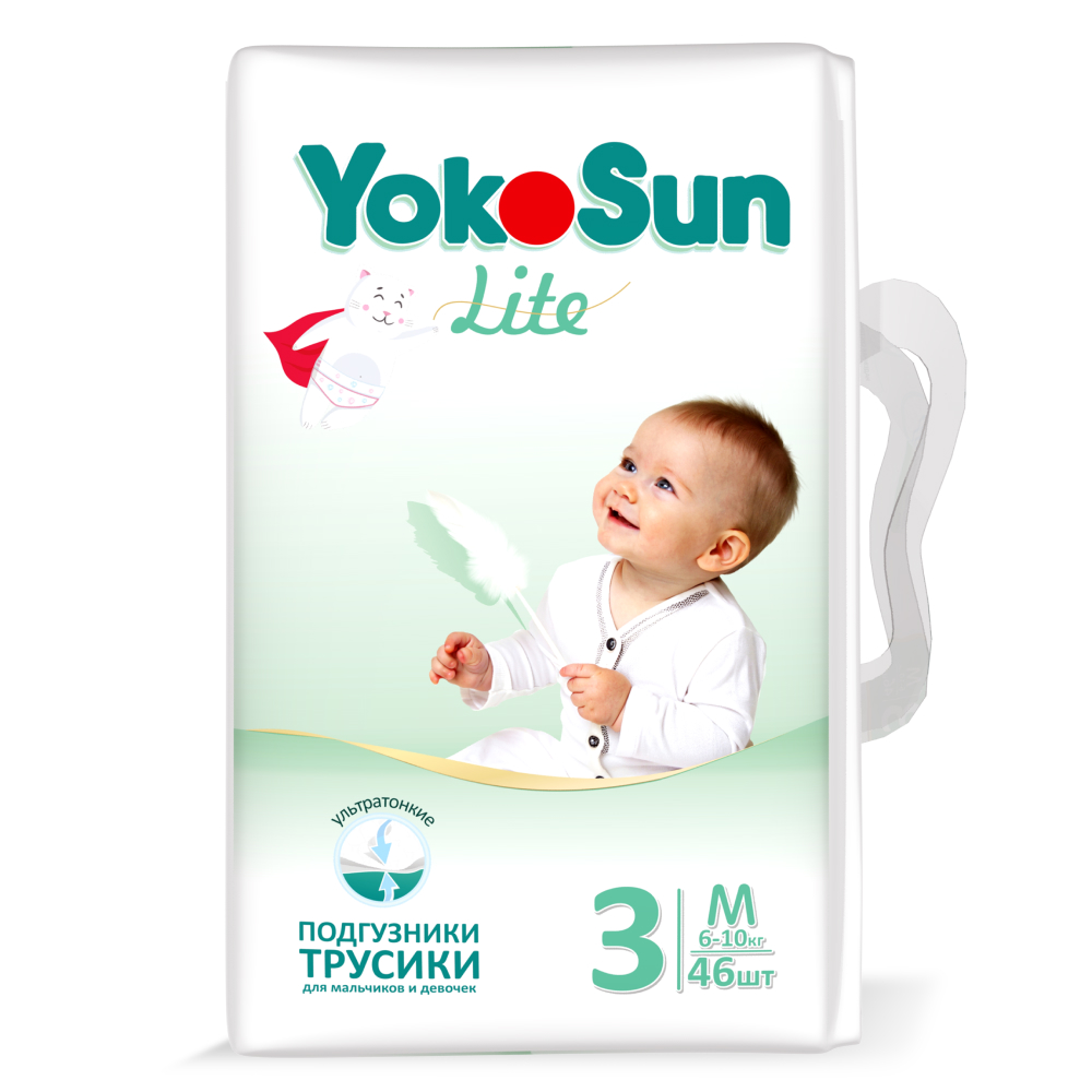 yotakochanNo.6 10枚 Yokosun lite подгузники-трусики детские размер m/6-10 кг/ 46 шт