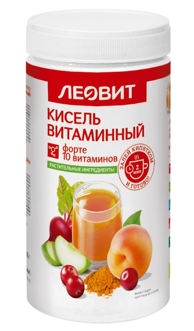 Изображение товара Кисель диетический Витаминный Форте 400 г банка от Леовит для здоровья и иммунитета