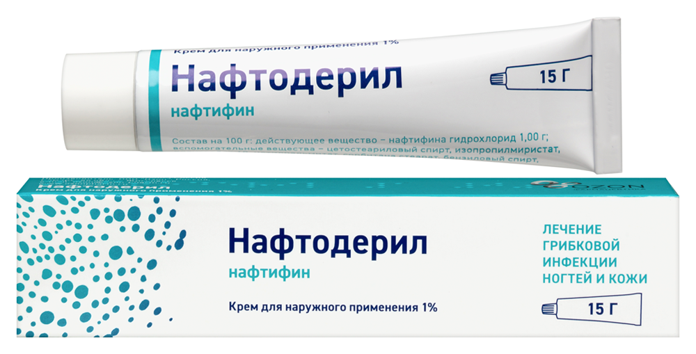 Изображение товара Нафтодерил 1% крем для наружного применения 15 гр от грибковых инфекций кожи и ногтей