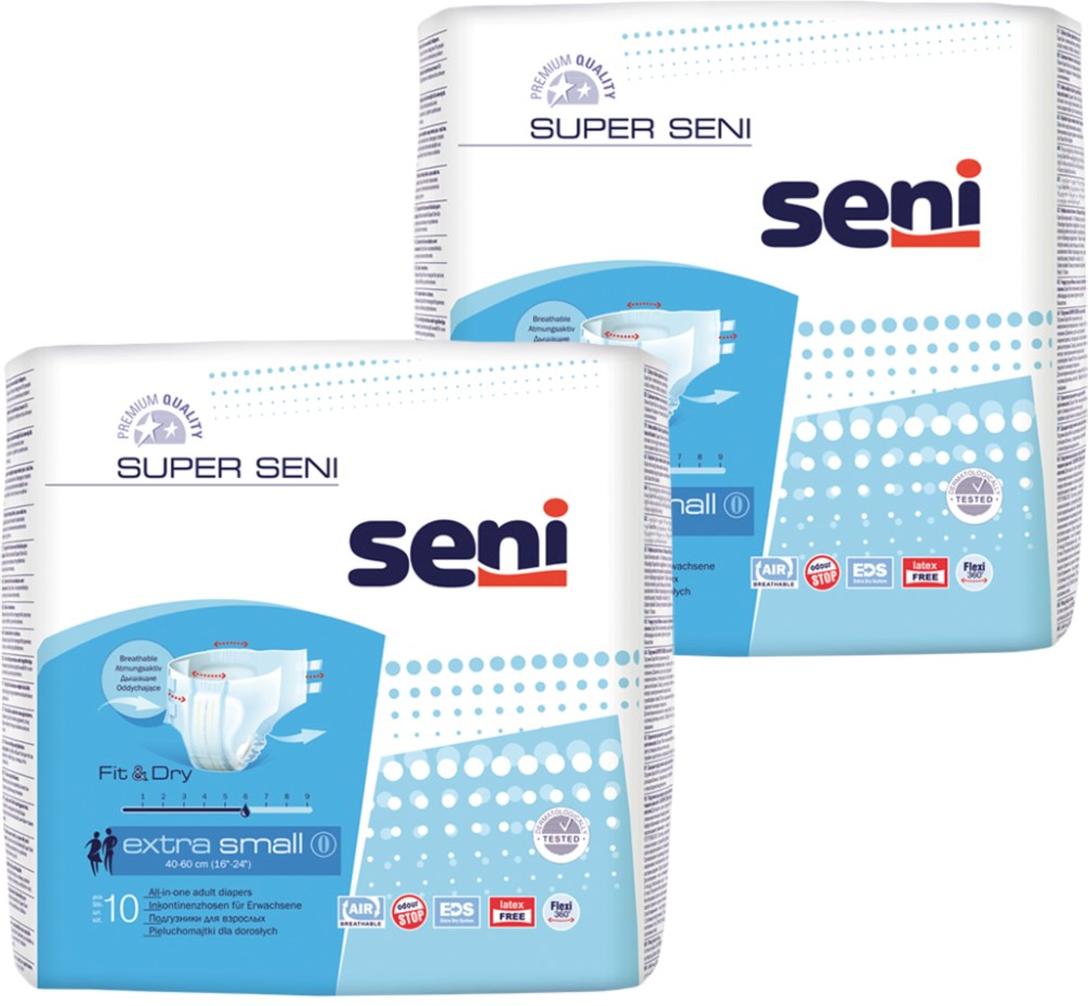 Изображение товара Набор Seni super подгузники д/взр extra small №10 из 2 уп со скидкой