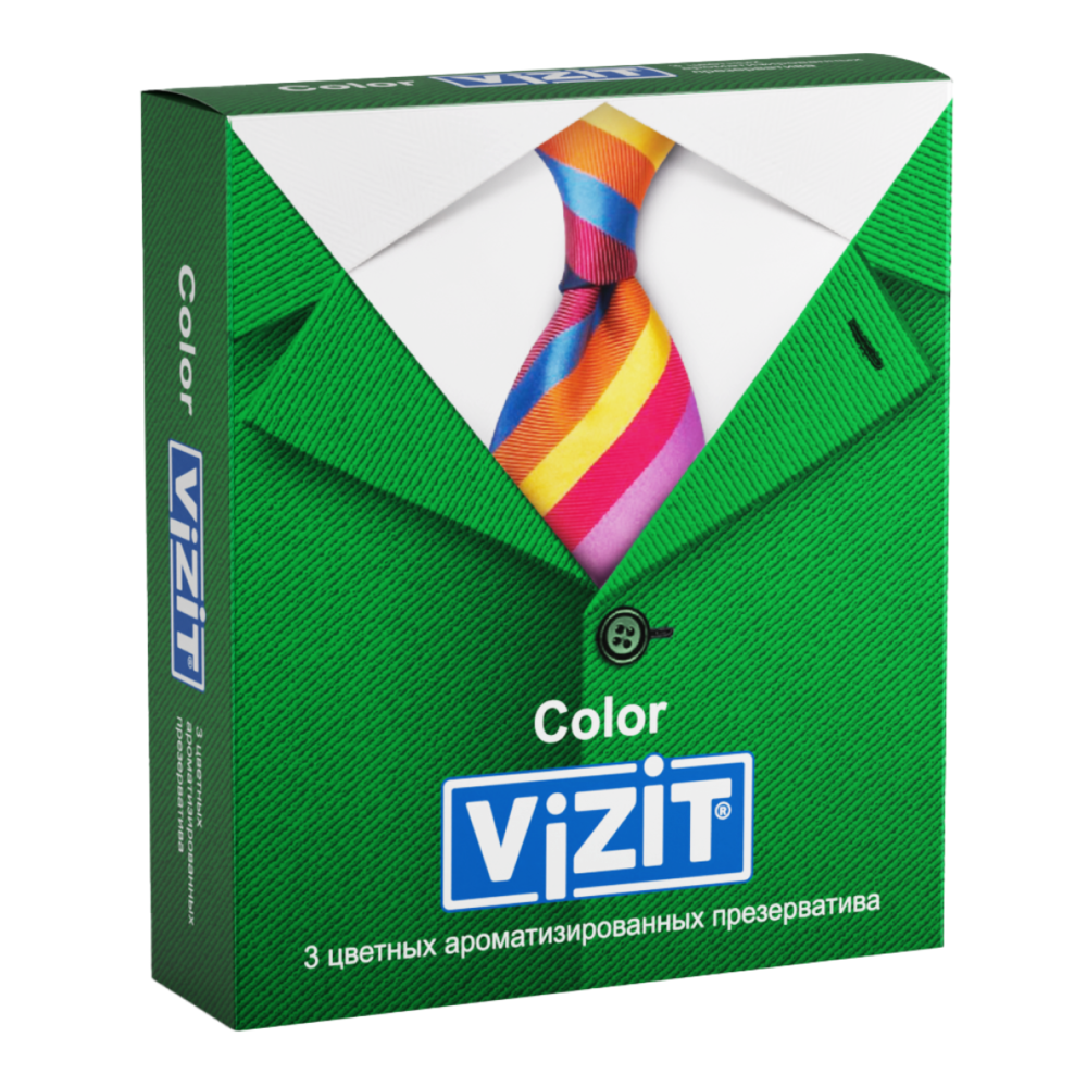 Vizit презерватив color цветные ароматизированные 3 шт.