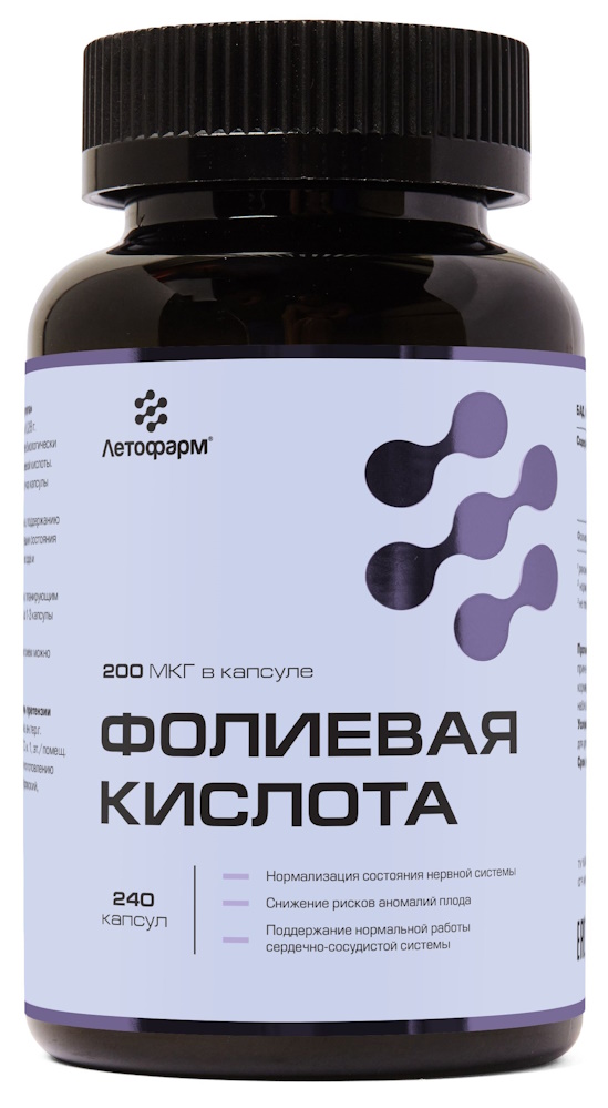 Изображение товара Летофарм фолиевая кислота 240 шт. капсулы массой 0,28 г