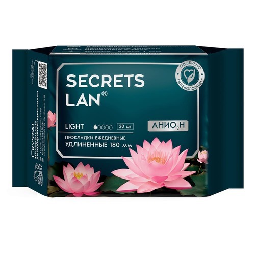 Изображение товара Secrets lan ежедневные удлиненные прокладки анион 20 шт. Изображение товара Secrets lan ежедневные удлиненные прокладки анион 20 шт.
