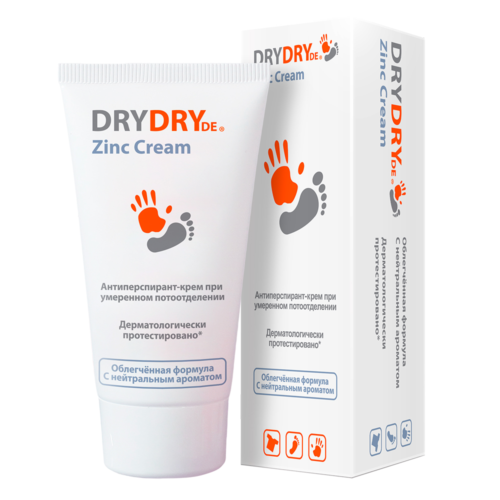 Изображение товара Dry dry de zinc cream антиперспирант-крем при умеренном потоотделении 50 мл