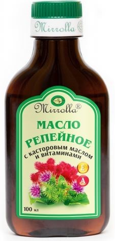 Изображение товара Mirrolla репейное масло с касторовым маслом и витаминами а и е 100 мл