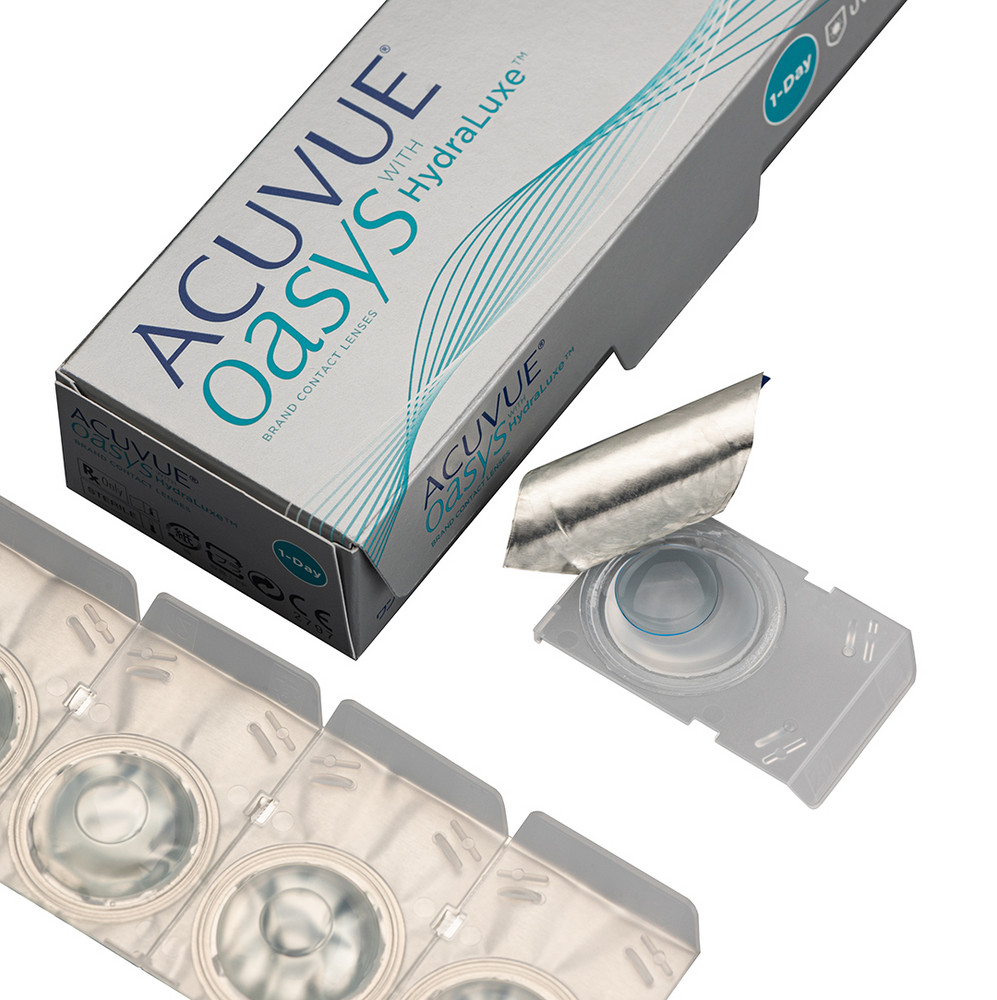 Acuvue oasys with hydralux однодневные контактные линзы 8,5/14,3 30  шт./-1,00/ - цена 1956 руб., купить в интернет аптеке в Люберцах Acuvue  oasys with hydralux однодневные контактные линзы 8,5/14,3 30 шт./-1,00/,  инструкция по применению