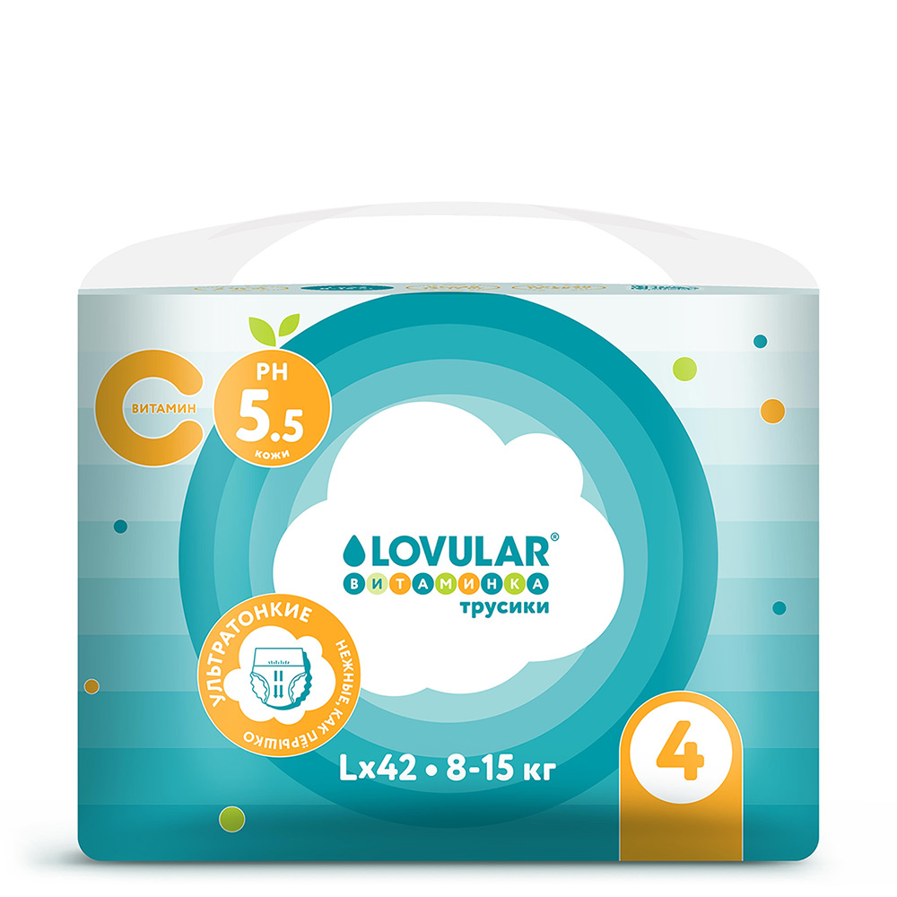 Изображение товара Lovular трусики-подгузники детские витаминка 8-15 кг 42 шт./ l