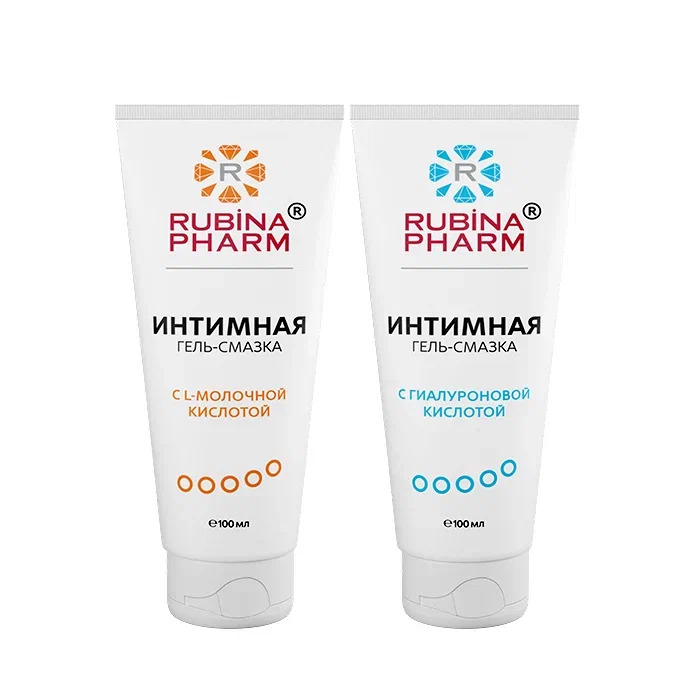 Изображение товара Набор из 2х интимных гель-смазок Rubinapharm со скидкой: с l-молочной кислотой + с гиалуроновой кислотой Изображение товара Набор из 2х интимных гель-смазок Rubinapharm со скидкой: с l-молочной кислотой + с гиалуроновой кислотой