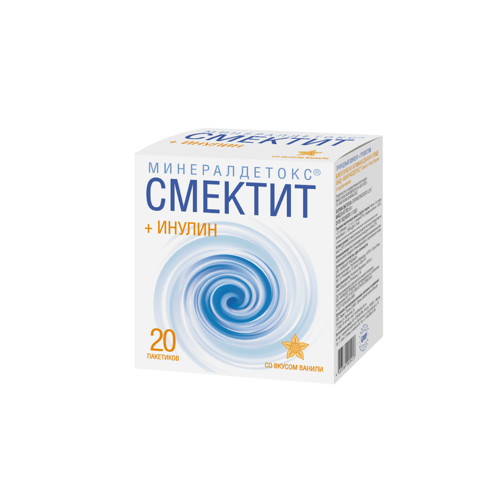 Изображение товара Минералдетокс смектит-плюс инулин 20 шт. с вкусом ванили для кишечника