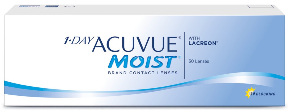 Изображение товара Однодневные контактные линзы Acuvue 1day moist 30 шт. для коррекции зрения