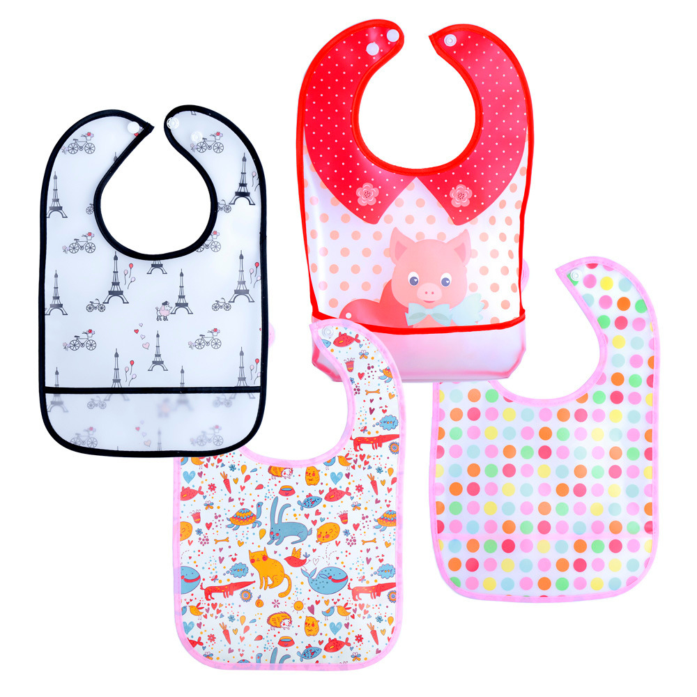 Изображение товара Курносики набор слюнявчиков нагрудных 4 шт. для защиты одежды от 3 месяцев