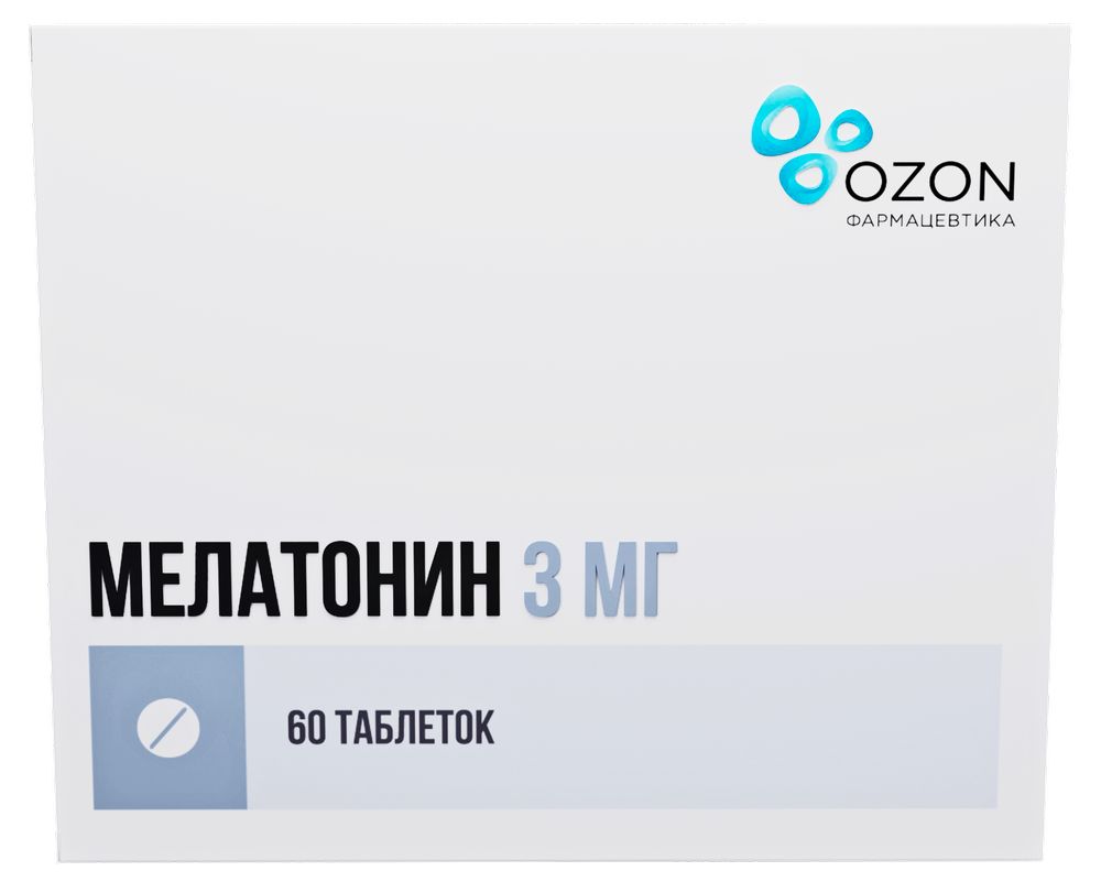 Мелатонин 3 мг 60 шт. блистер таблетки, покрытые пленочной оболочкой - цена  368 руб., купить в интернет аптеке в Москве Мелатонин 3 мг 60 шт. блистер  таблетки, покрытые пленочной оболочкой, инструкция по применению