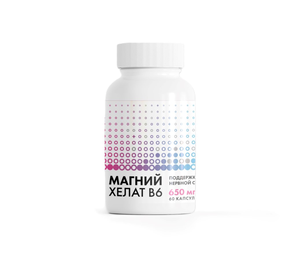 Изображение товара Магний хелат в 6 60 шт. капсулы массой 650 мг