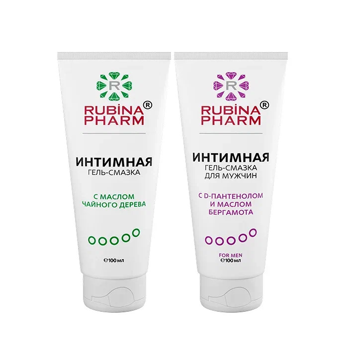 Изображение товара Набор из 2х интимных гель-смазок Rubinapharm со скидкой: для мужчин + с маслом чайного дерева Изображение товара Набор из 2х интимных гель-смазок Rubinapharm со скидкой: для мужчин + с маслом чайного дерева
