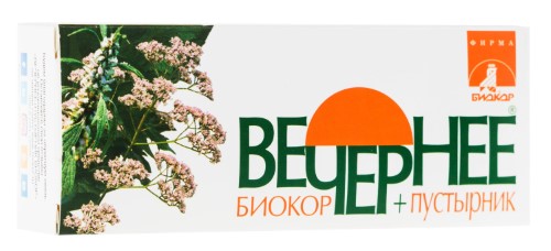 Изображение товара Вечернее+пустырник биокор №60 валериана + пустырник