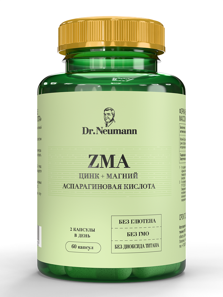 Изображение товара Dr Neumann ZMA Цинк+Магний+Аспарагиновая кислота 60 капсул для спортсменов и восстановления