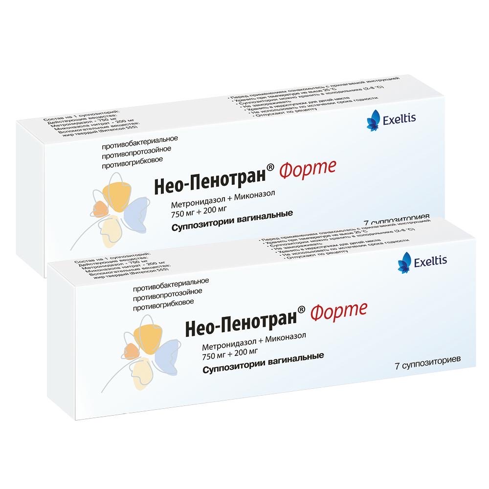 Изображение товара Набор Нео-Пенотран форте N7 супп ваг из 2 уп со скидкой