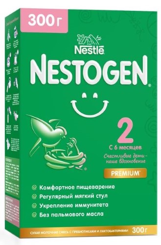 Изображение товара Nestogen 2 смесь детская сухая молочная с омега-3 пнжк и лактобактериями 300 гр