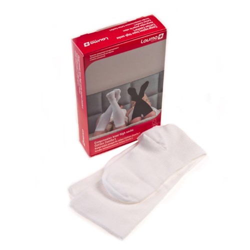 Изображение товара Гольфы медицинские компрессионные Lauma 1 класс белые размер 36-38