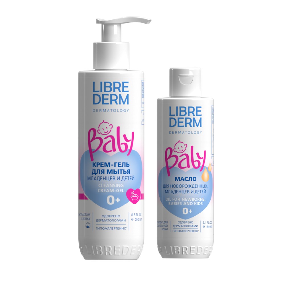 Изображение товара Набор ЛИБРИДЕРМ BABY: крем-гель д/мытья новорожденных/млад/детей + масло детское