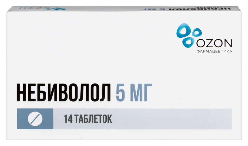 Изображение товара Небиволол 5 мг 14 шт таблетки для лечения давления