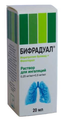 Изображение товара Бифрадуал 250 мг/мл+500 мг/мл раствор для ингаляций 20 мл Изображение товара Бифрадуал 250 мг/мл+500 мг/мл раствор для ингаляций 20 мл