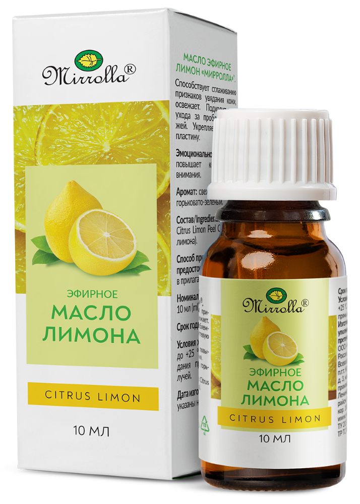 Изображение товара Мирролла масло лимон эфирное 10 мл флакон/мирролла/