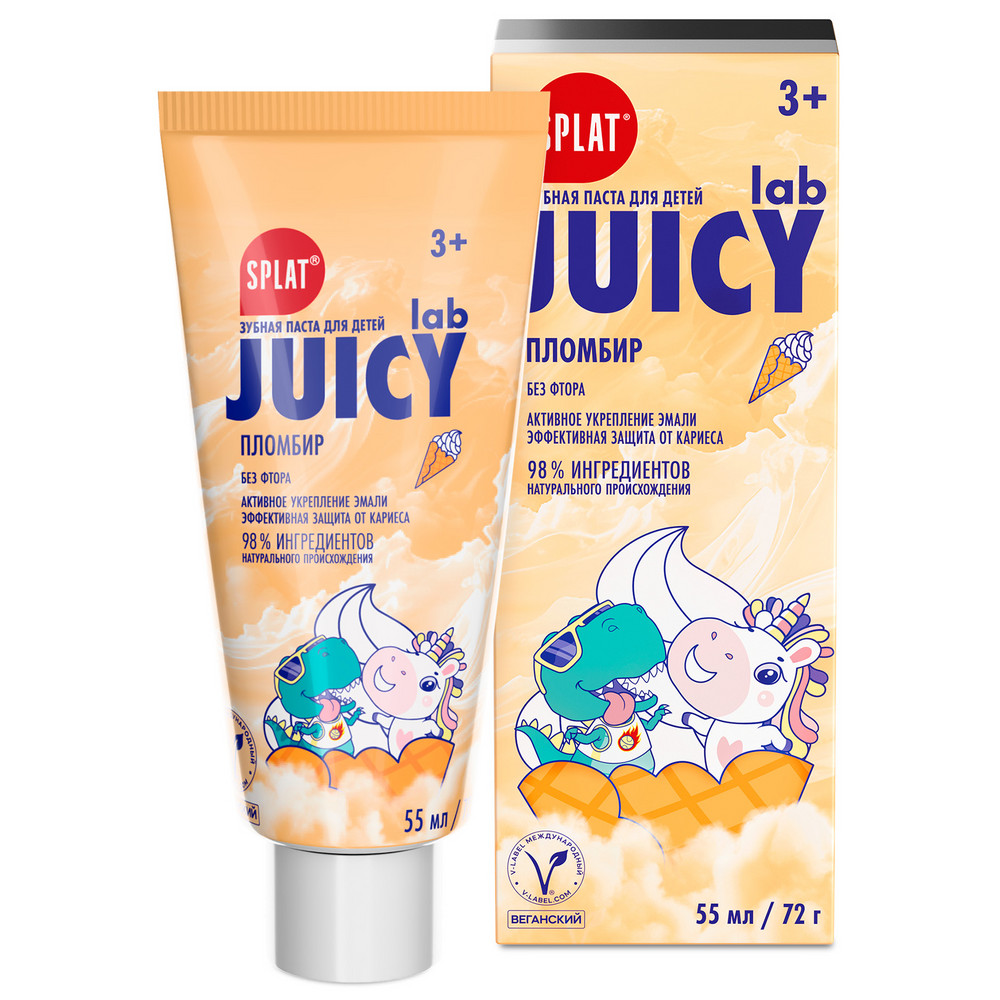 Изображение товара Splat juicy lab зубная паста без фтора пломбир 72 гр