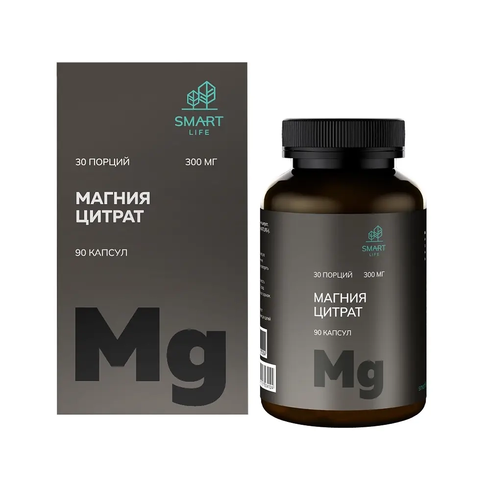 Изображение товара Магния цитрат 800 мг 90 капсул Smartlife Изображение товара Магния цитрат 800 мг 90 капсул Smartlife