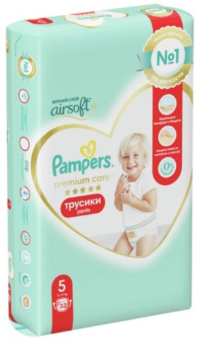 Изображение товара Pampers premium care pants трусики размер 5 52 шт.
