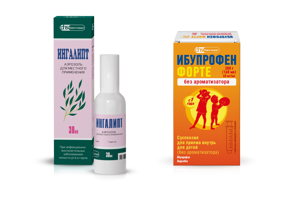 Изображение товара Набор Ингалипт 30мл + Ибупрофен Форте без ароматизатора 200г со скидкой