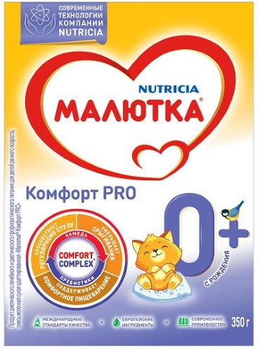 МАЛЮТКА СМЕСЬ МОЛОЧНАЯ КОМФОРТ PRO 350,0/0-12 МЕС инструкция по применению