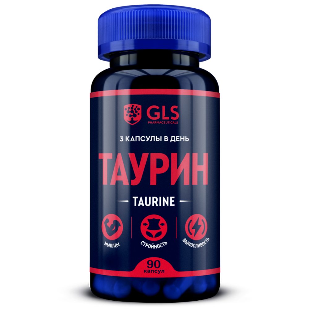 Изображение товара Gls Таурин 1000 — добавка с таурином и витамином В6, 90 капсул по 400 мг