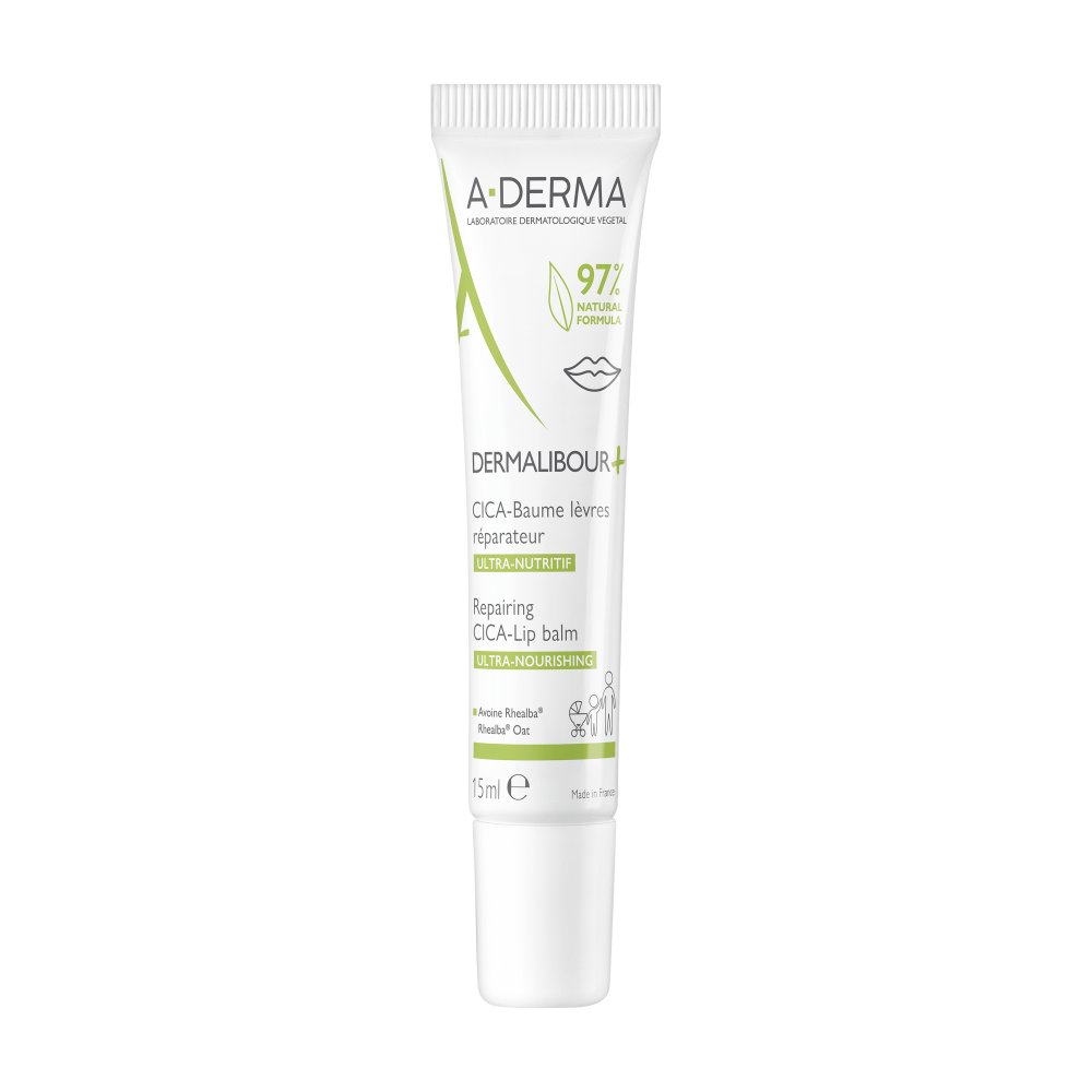 Изображение товара Восстанавливающий бальзам для губ A-derma dermalibour+ 15 мл безопасное средство для всей семьи