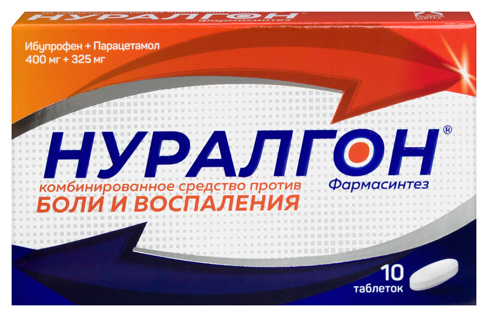 Изображение товара Нуралгон фармасинтез 0,4+0,325 таблетки покрытые пленочной оболочкой 10 шт