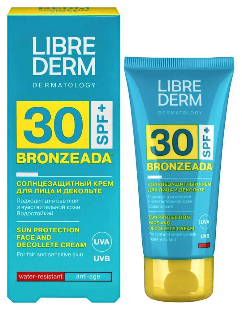 Изображение товара Librederm bronzeada солнцезащитный крем SPF 30 для лица и декольте 50 мл