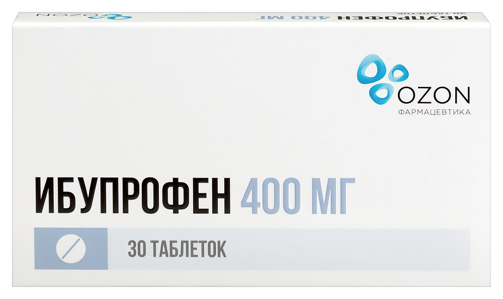 Изображение товара Ибупрофен 400 мг 30 шт. таблетки, покрытые пленочной оболочкой