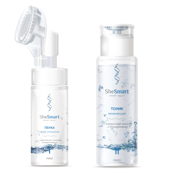 Изображение товара Набор Shesmart: Пенка очищающая + Тоник увлажняющий