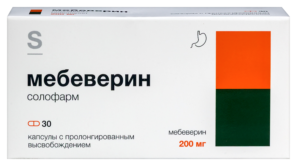 Изображение товара Мебеверин солофарм 200 мг 30 шт. блистер капсулы с пролонгированным высвобождением