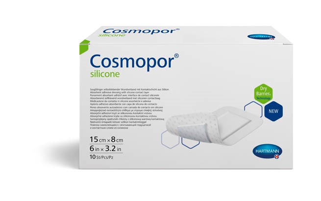 Изображение товара Пластырная повязка Cosmopor Silicone для острых ран 15x8 см 10 шт