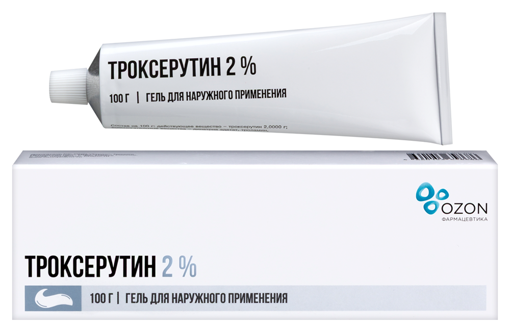 Изображение товара Троксерутин 2% гель для наружного применения 100 г - сосудистое средство для ног Изображение товара Троксерутин 2% гель для наружного применения 100 г - сосудистое средство для ног