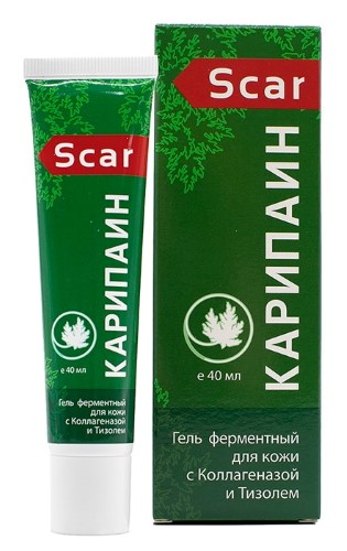 Изображение товара Карипаин Scar гель для кожи ферментный 40 мл для заживления и рубцов