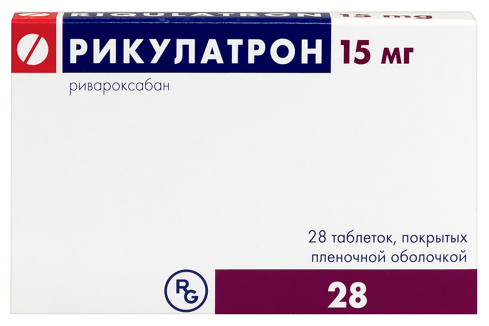 Изображение товара Антикоагулянт Рикулатрон 15 мг таблетки 28 шт. для профилактики тромбоза Изображение товара Антикоагулянт Рикулатрон 15 мг таблетки 28 шт. для профилактики тромбоза
